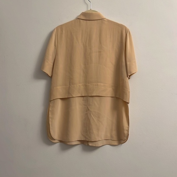 T by Alexander Wang Short Sleeve Button Down Sheer 100% Silk Blouse - Picture 6 of 11